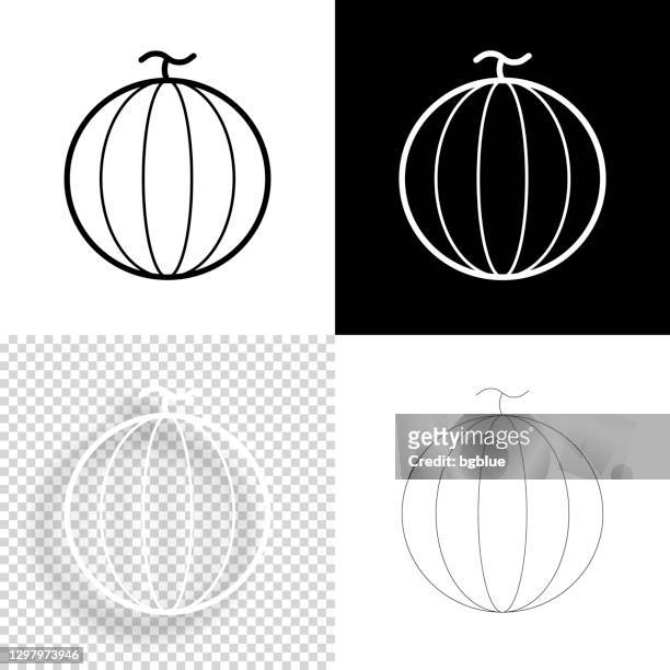 melon. icon for design. blank, white and black backgrounds - line icon - melon stock illustrations