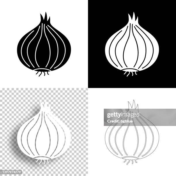 ilustraciones, imágenes clip art, dibujos animados e iconos de stock de cebolla. icono para el diseño. fondos en blanco, blanco y negro - icono de línea - cebolla