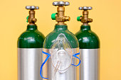3 Medical Oxygen Tanks with Oxygen Mask