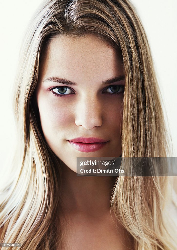 Natural beauty portrait of young woman outdoors