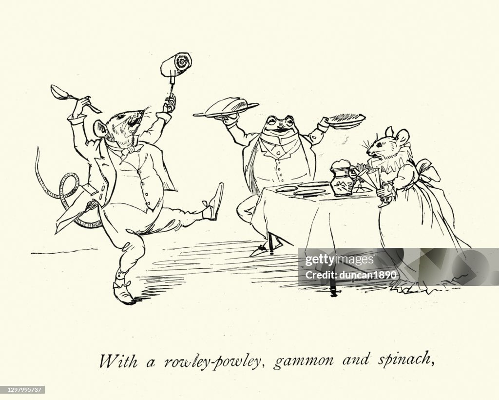 With a rowley powley, gammon and spinach, Nursery rhyme, Frog He Would A-Wooing Go