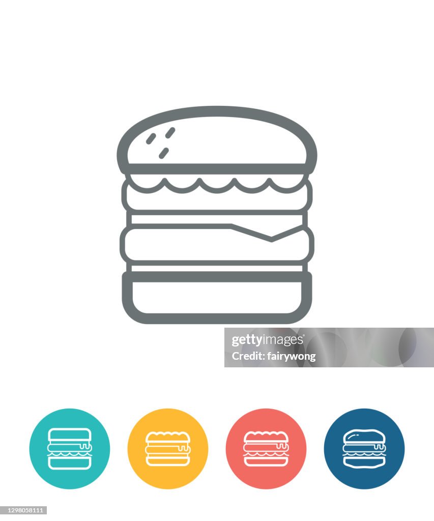 De pictogrammen van hamburger