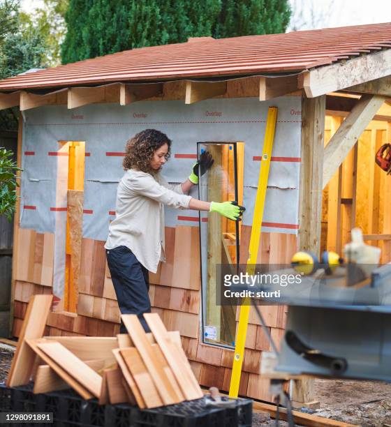 building a garden room - shed stock pictures, royalty-free photos & images