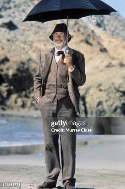 Scottish actor Sean Connery as Professor Henry Jones in a scene from the film 'Indiana Jones and the Last Crusade', 1989.