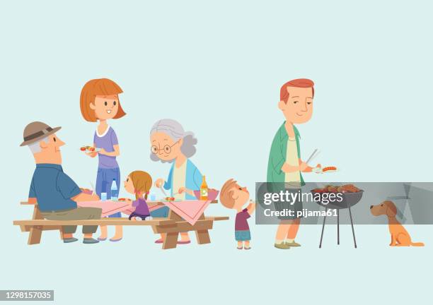 Happy Family Picnic, Foto de stock