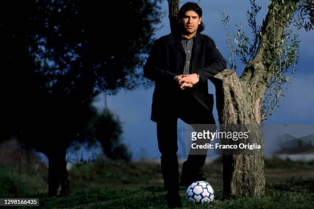 Chilean footballer Marcelo Salas poses at the SS Lazio Training Center on January, 1999 in Formello - Rome, Italy.