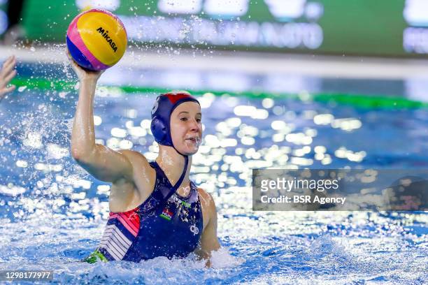 Gabriella Szucs of Hungary during the match between Netherlands and Hungary at Women's Water Polo Olympic Games Qualification Tournament at Bruno...