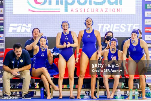 Team Israel during the match between Slovakia and Israel at Women's Water Polo Olympic Games Qualification Tournament at Bruno Bianchi Aquatic Center...