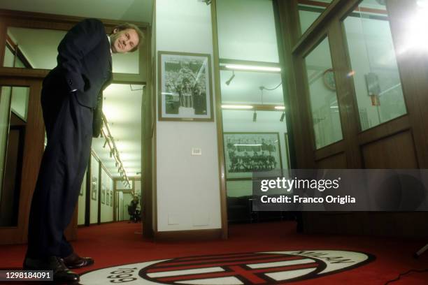 Italian football youth team coach and a former player and manager Franco Baresi poses at the AC Milan football headquarter on October, 1997 in Milan,...