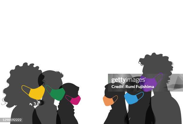 respect during the covid-19 pandemic - avoid crowds stock illustrations