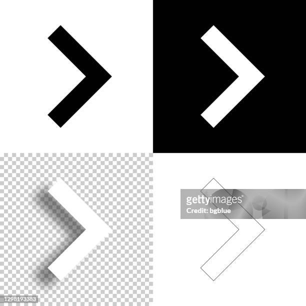 chevron rechts. symbol für design. leere, weiße und schwarze hintergründe - liniensymbol - chevron stock-grafiken, -clipart, -cartoons und -symbole