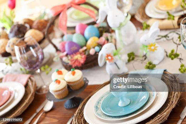 easter dining - easter dinner stock pictures, royalty-free photos & images