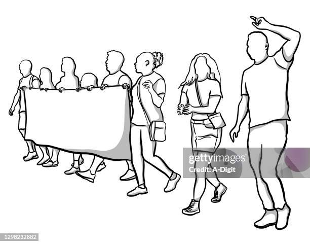 Hand Protest Draw 271 Protest Crowd Drawing High Res Illustrations - Getty Images
