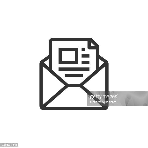 newsletter-liniensymbol - newsletter stock-grafiken, -clipart, -cartoons und -symbole