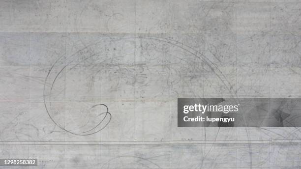aerial view of tyre track - asphalt stock pictures, royalty-free photos & images