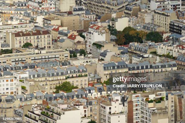 Vue générale sur le 6ème et 7ème arrondissement de Paris, 30 juillet 2018, Paris, France.