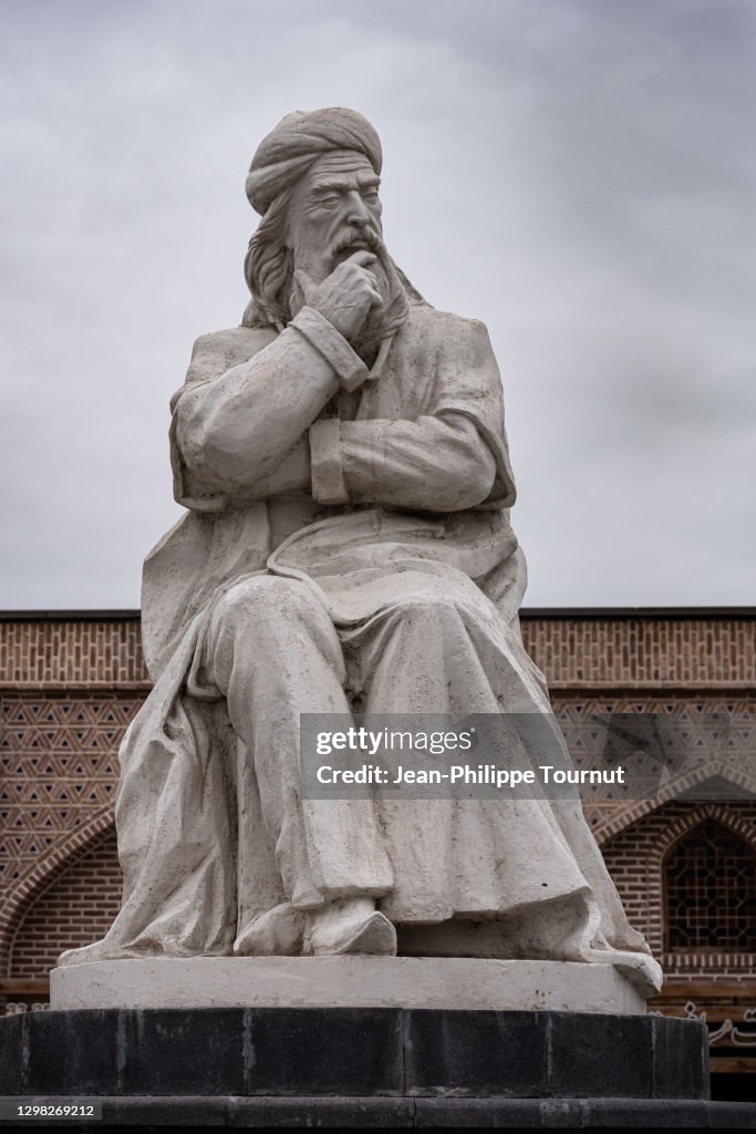 Statue of Safi-ad-din Ardabili (Sheikh Safi), founder of the Safavid dynasty, in Ardabil, northern Iran