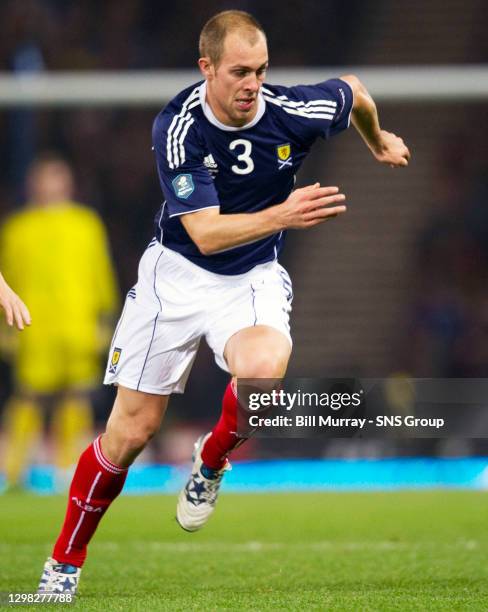 V SPAIN .HAMPDEN - GLASGOW.Steven Whittaker in action for Scotland