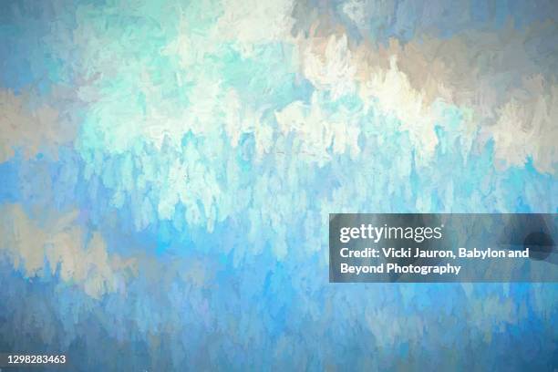 beautiful abstract reflections of sky in rippled water in blue and white - impressionism stock pictures, royalty-free photos & images