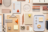Various stationery arranged in order