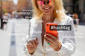 Concept of hashtag usage on social media platforms