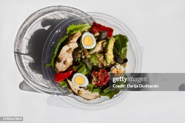 avocado meal salad - roasted pepper stock-fotos und bilder