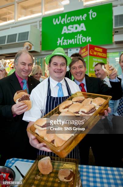 Douglas Scott from the Scottish Federation of Meat Traders joins Asda Butcher Jim Fitzsimmons and Gordon Allan of Malcolm Allan butchers alongside...