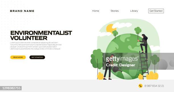 environmentalist concept vector illustration for landing page template, website banner, advertisement and marketing material, online advertising, business presentation etc. - environmental issues stock illustrations