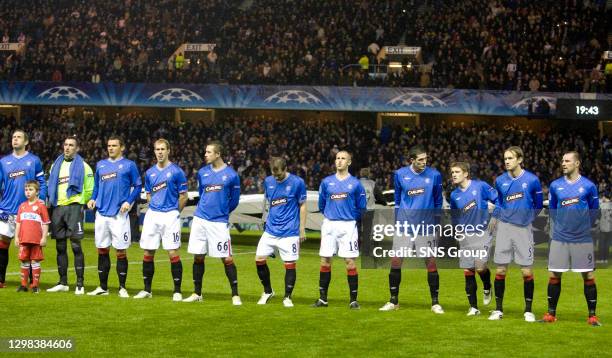 V STUTTGART .IBROX - GLASGOW.The Rangers squad line up