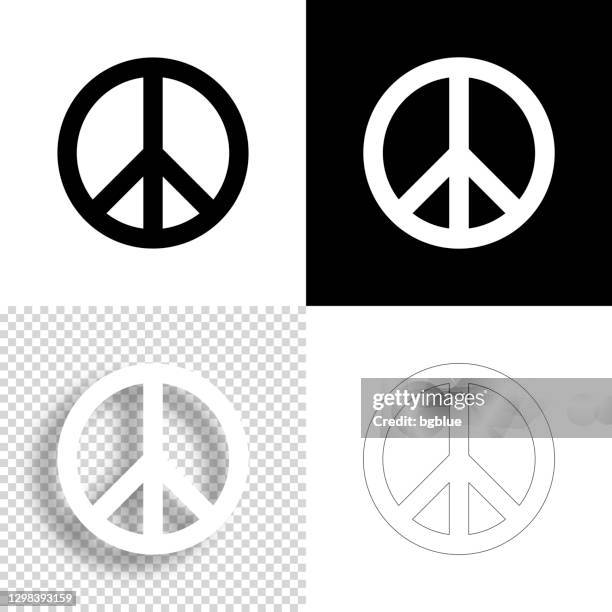 frieden. symbol für design. leere, weiße und schwarze hintergründe - liniensymbol - symbols of peace stock-grafiken, -clipart, -cartoons und -symbole