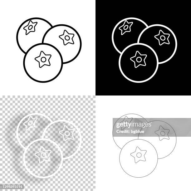 blueberry. icon for design. blank, white and black backgrounds - line icon - blueberry stock illustrations