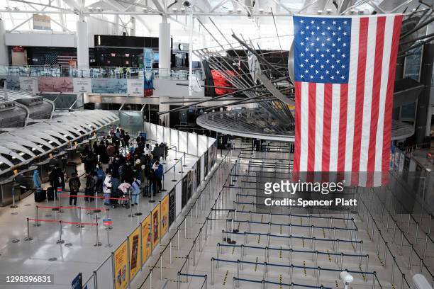 An international terminal is seen at John F. Kennedy Airport on January 25, 2021 in New York City. In an effort to further control Covid-19...