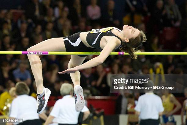 Vicki Hubbard in action in the High Jump