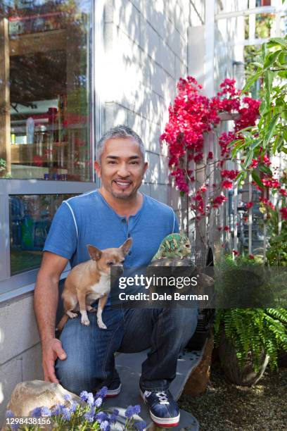 Celebrity Dog Trainer Cesar Millan poses for a portrait at his dog training facility on January 31, 2012 in Santa Clarita, California.