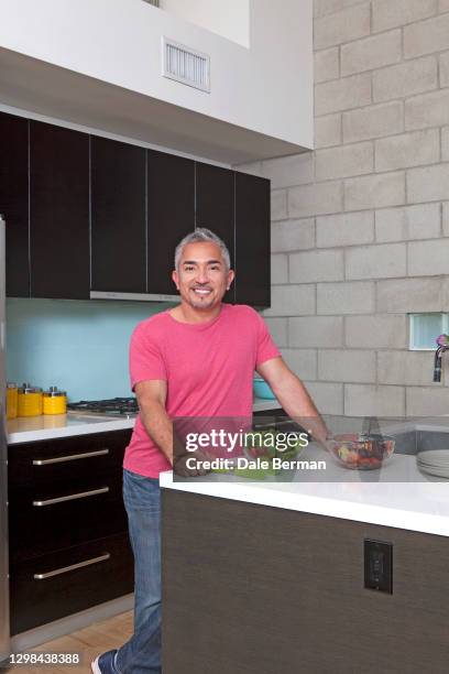 Celebrity Dog Trainer Cesar Millan poses for a portrait at his dog training facility on January 31, 2012 in Santa Clarita, California.