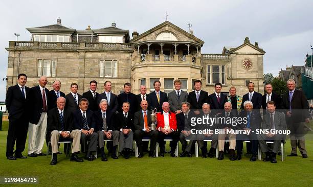 Past winners of The Open gather at St Andrews for a 150th anniversary picture. They are:.Back Row Ben Curtis, Tom Lehman, Mark O'Meara, Justin...