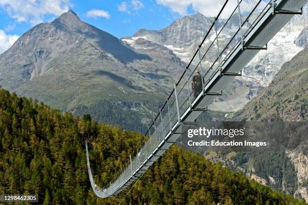 Charles Kuonen Suspension Bridge, Randa, Valais, Switzerland.