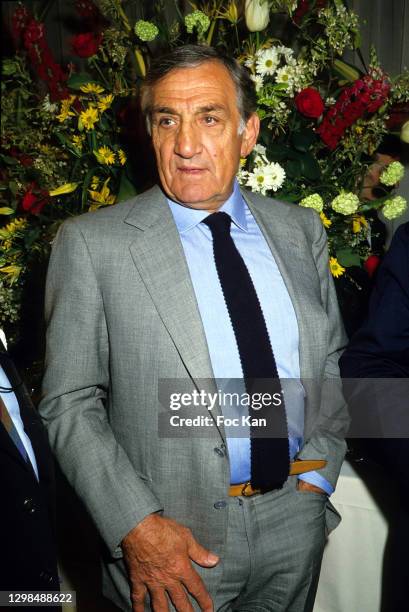 Actor Lino Ventura attends a Cocktail for Cinecitta 50th Anniversary at"Fouquet's" Restaurant on 1987 in Paris, France.