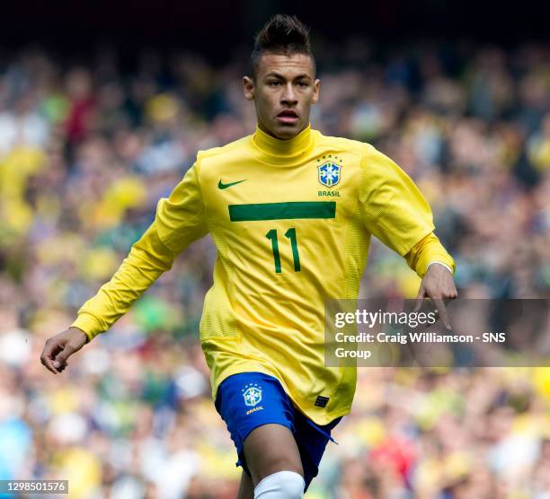 V BRAZIL .EMIRATES STADIUM - LONDON.Neymar in action for Brazil