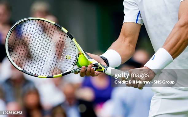 Rafael NADAL v Ryan SWEETING .WIMBLEDON - LONDON.Spain's Rafa Nadal in action against Ryan Sweeting