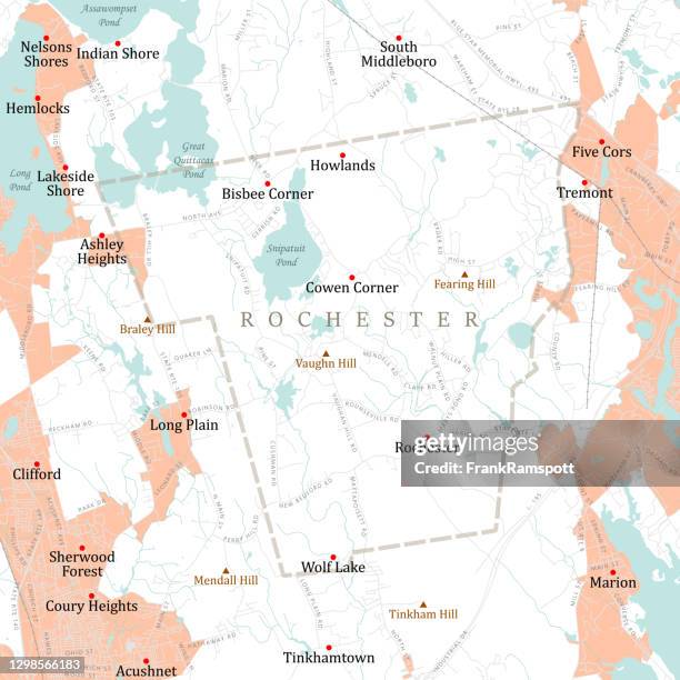 ma plymouth rochester vector road map - rochester massachusetts stock illustrations