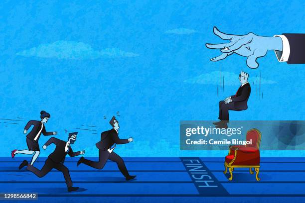 illustrazioni stock, clip art, cartoni animati e icone di tendenza di favoritismo politico - inseguire
