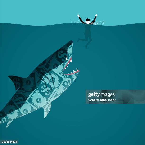 conceptual illustration of a person in debt - social bite stock illustrations