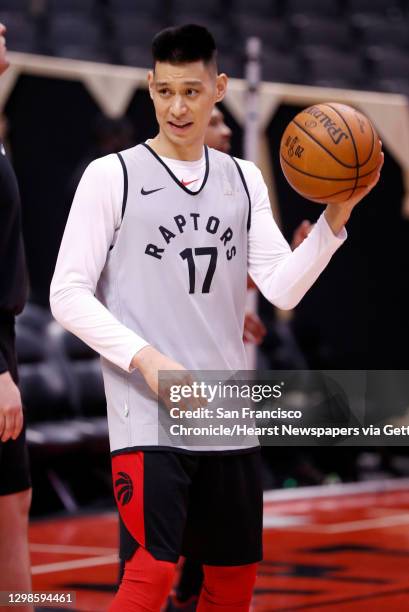 Toronto Raptors' Jeremy Lin during NBA Finals' practice at ScotiaBank Arena in Toronto, Ontario, Canada, on Saturday, June 1, 2019.