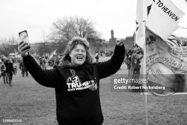Crowds gather for the "Stop the Steal" rally on January 06, 2021 in Washington, DC. Trump supporters gathered in the nation's capital today to...