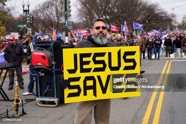 Crowds gather for the "Stop the Steal" rally on January 06, 2021 in Washington, DC. Trump supporters gathered in the nation's capital today to...