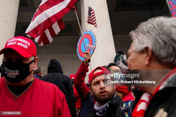 Crowds gather for the "Stop the Steal" rally on January 06, 2021 in Washington, DC. Trump supporters gathered in the nation's capital to protest the...