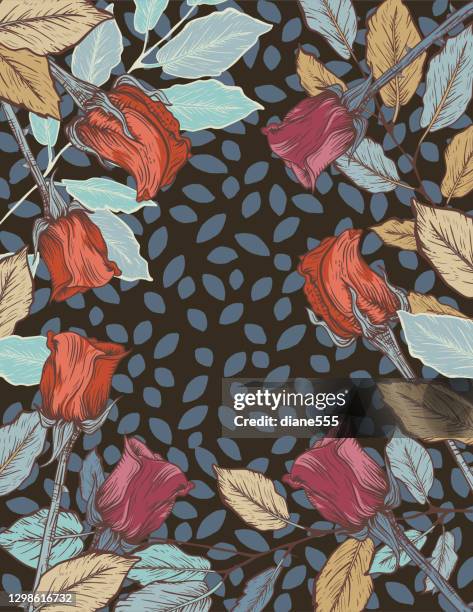 elegant dark rose backgrounds - roses background stock illustrations