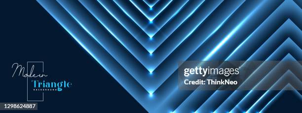 abstract elegant blue geometric triangle overlap layers with stripe - 3d shape outlines stock illustrations