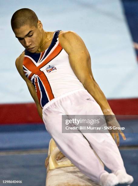 Britain's Louis Smith in action on the pommel horse..........